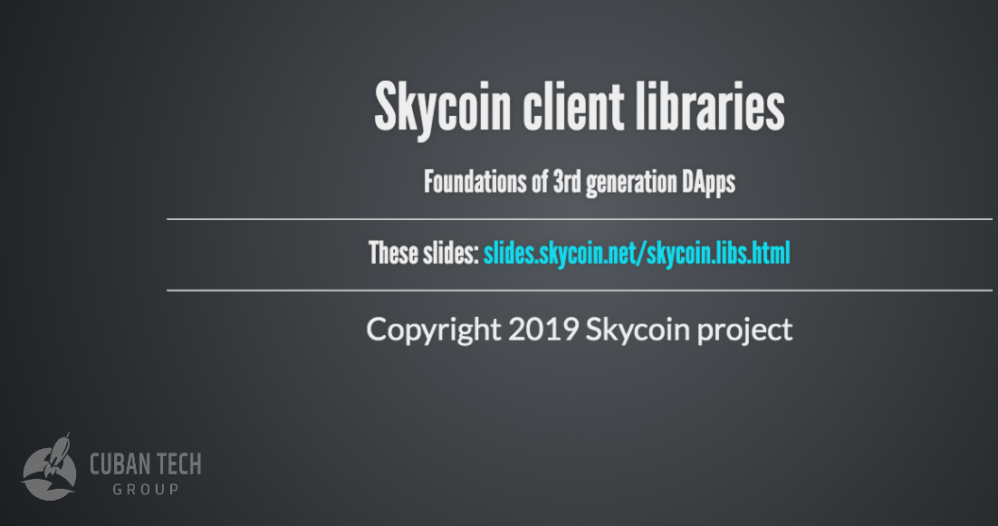 The Cuban Tech team worked on Rest API for Skycoin